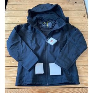 NWT Nifva Hooded Coat Size Medium Men’s Black Heated Full Zip